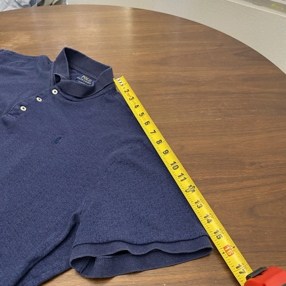Polo Ralph Lauren Polo Shirt Mens XXL Blue Pattern Custom Slim Fit Short Sleeve